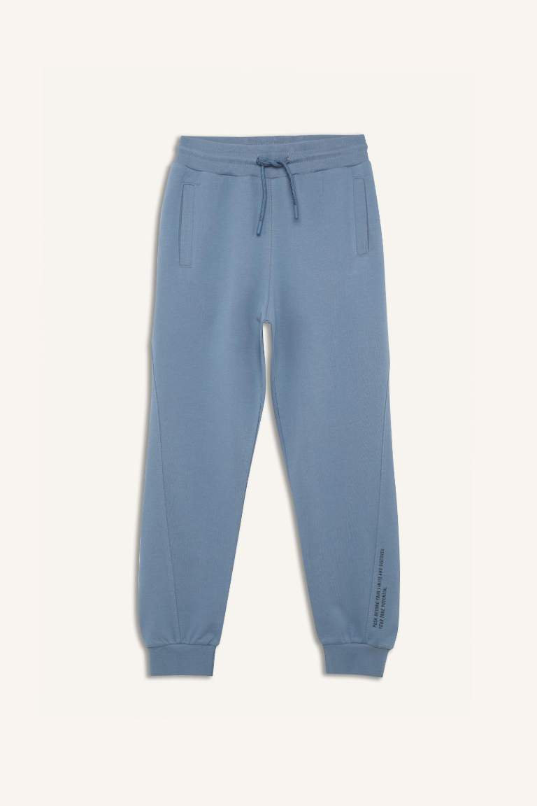 Boy Regular Fit Slogan Printed Sweatpants