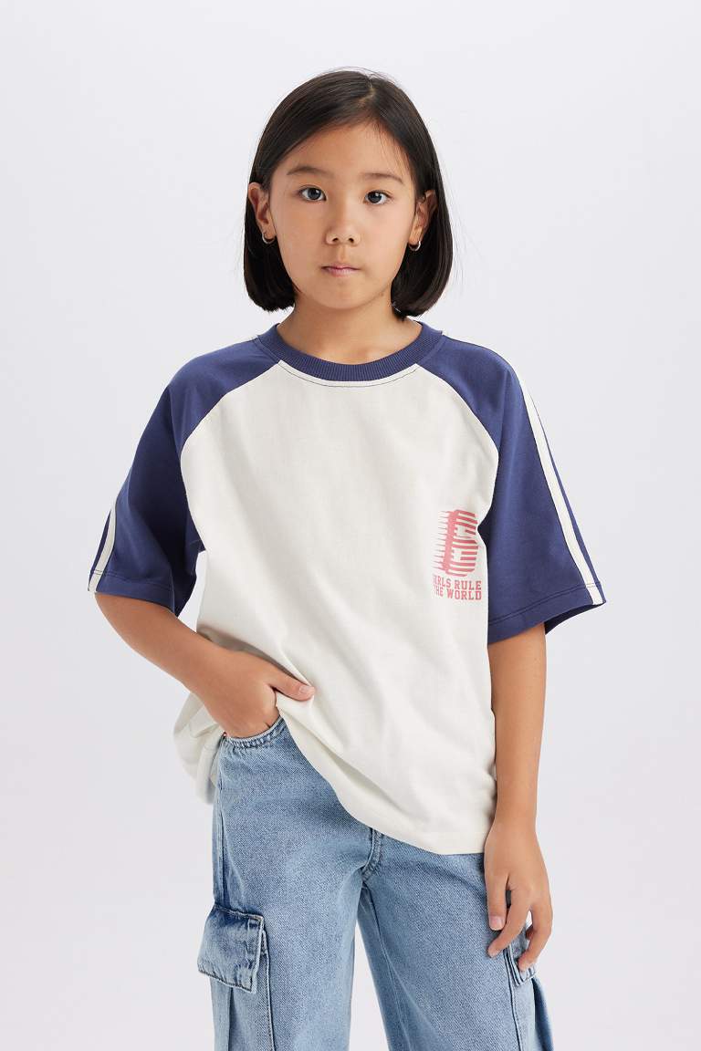 Girl Oversize Fit Crew Neck Short Sleeve T-Shirt