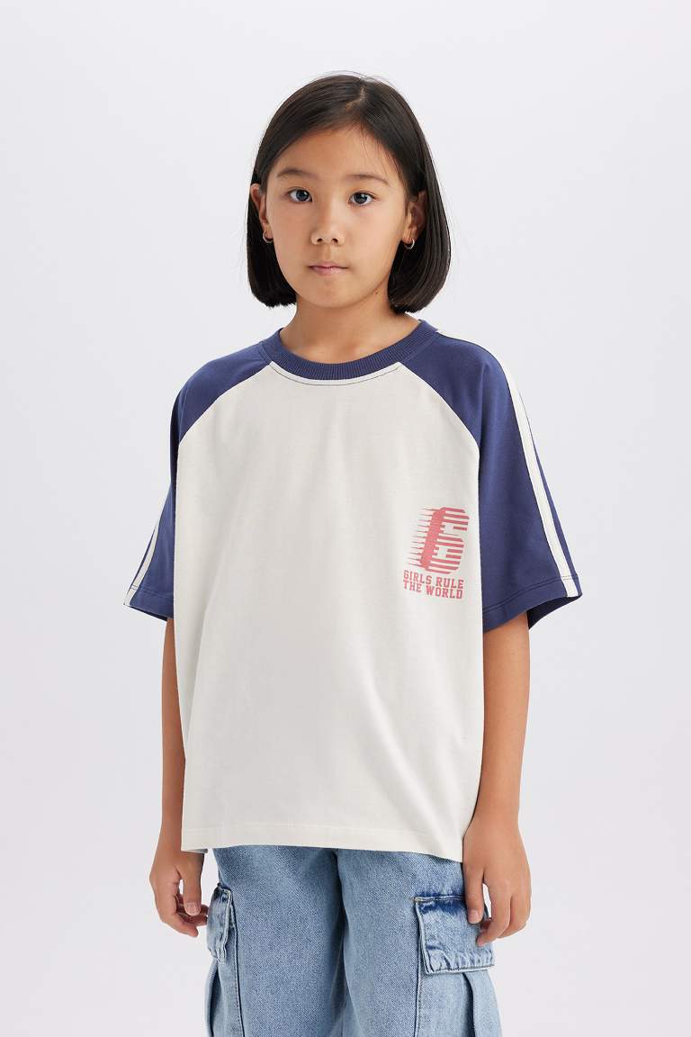 Girl Oversize Fit Crew Neck Short Sleeve T-Shirt