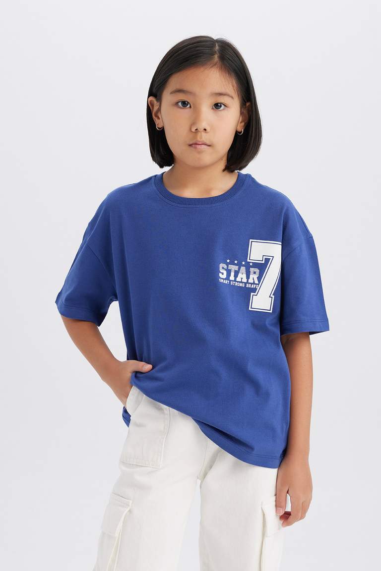 Girl Oversize Fit Crew Neck Short Sleeve T-Shirt