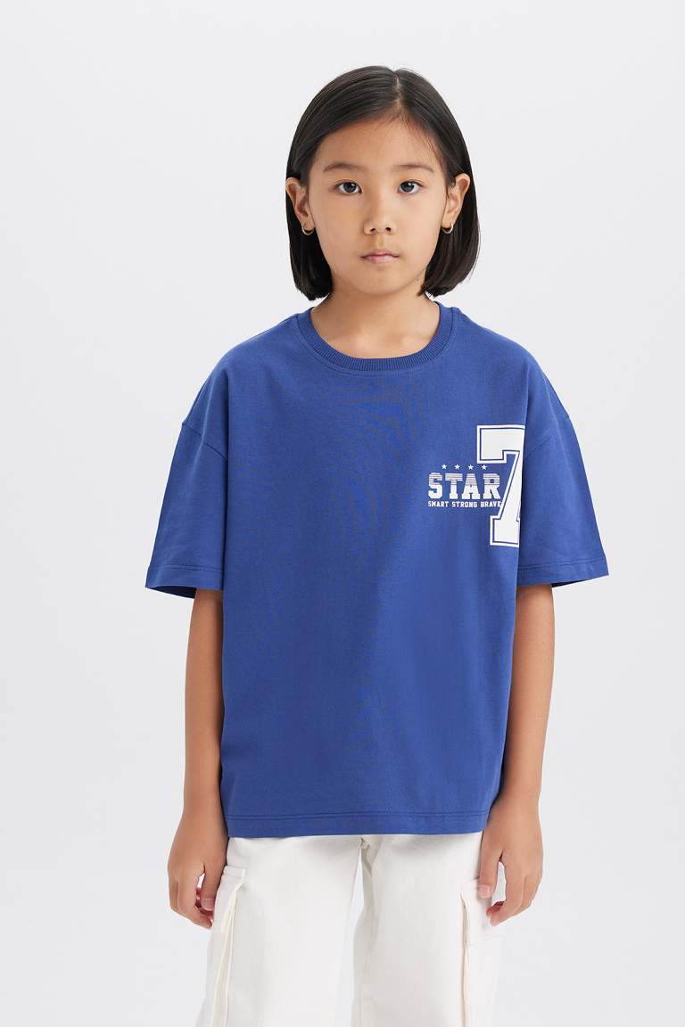 Girl Oversize Fit Crew Neck Short Sleeve T-Shirt