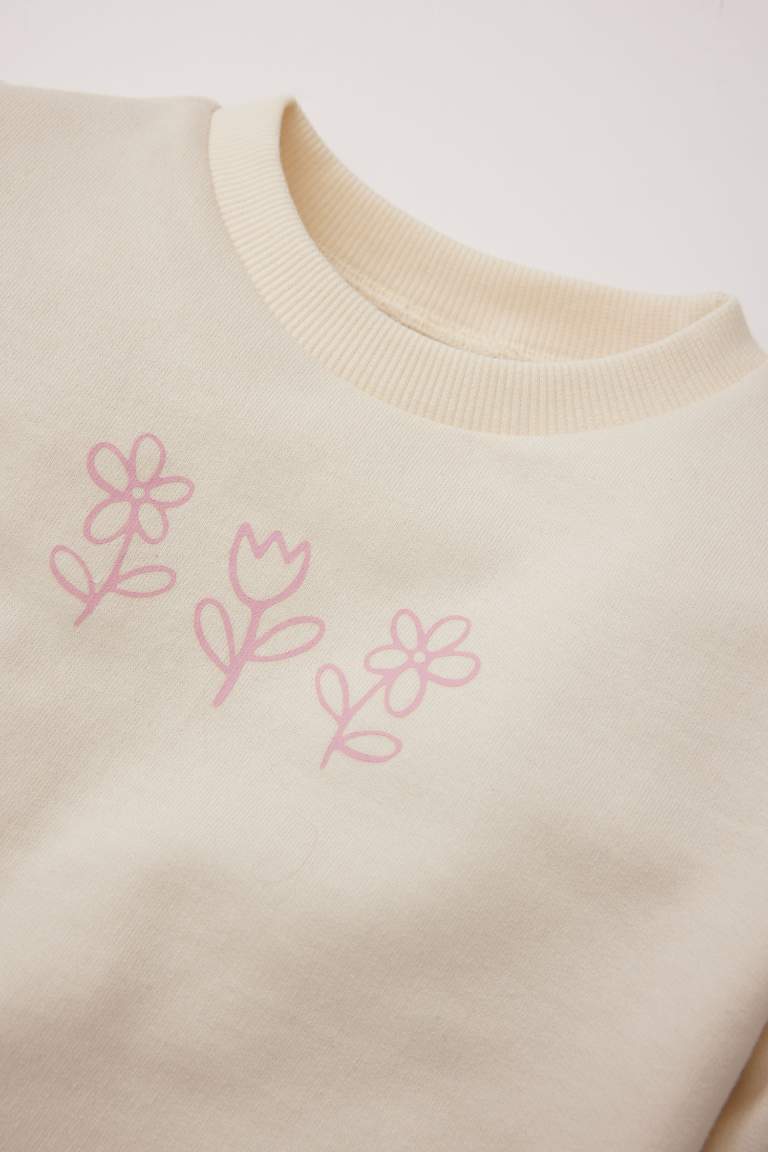 Baby Girl Crew Neck Printed Sweatshirt