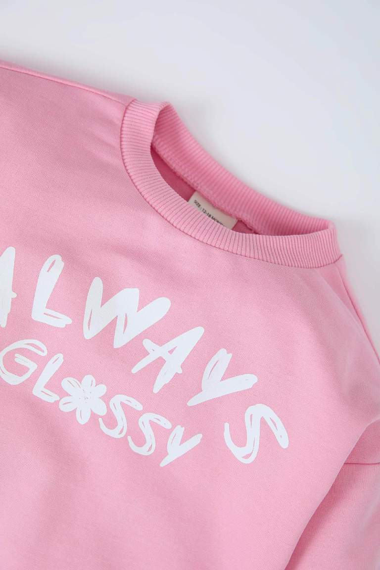 Girl Crew Neck Printed Sweatshirt