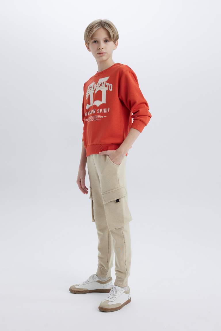 Boy Waist Leg Elastic Cargo Jogger Sweatpants