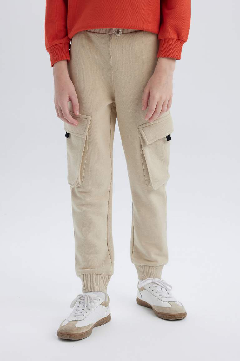 Pantalon de jogging cargo avec poches et taille élastique pour garçon