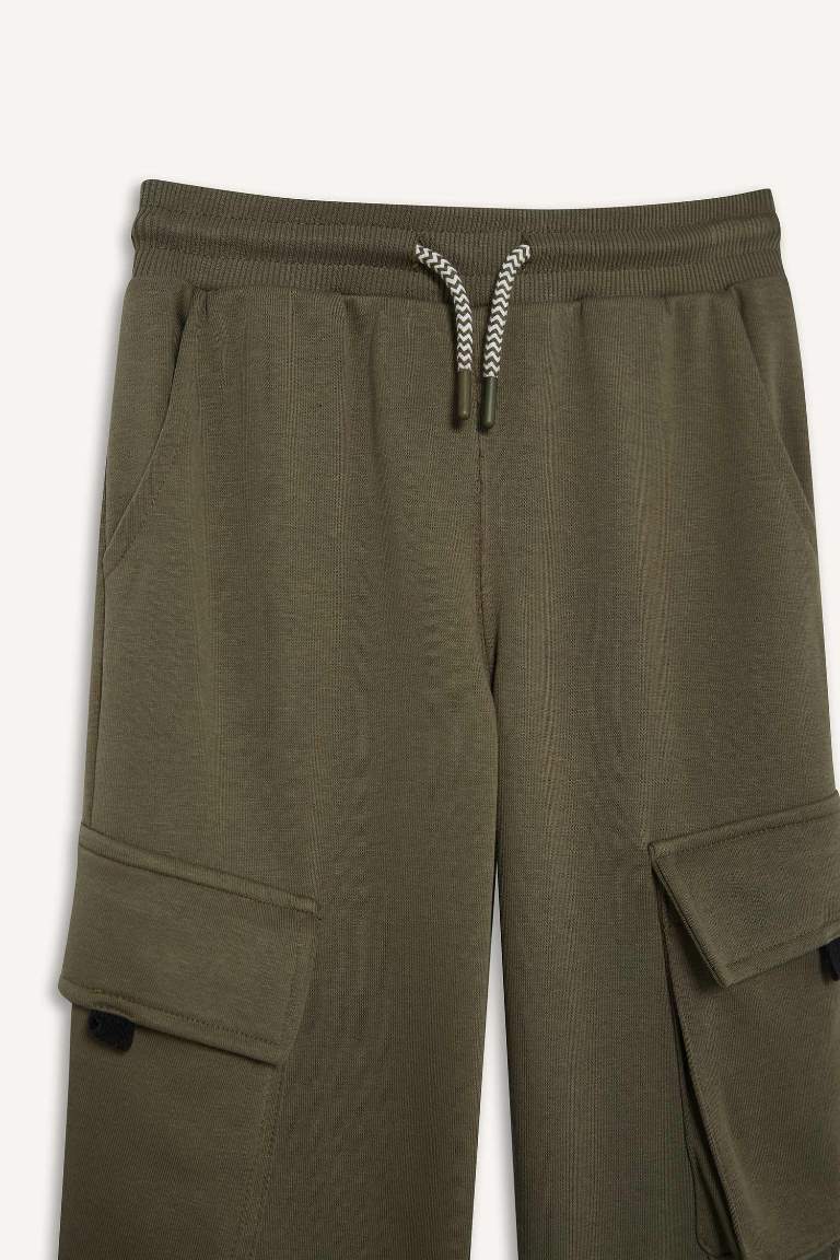 Boy Elastic Waistband Cargo Sweatpants