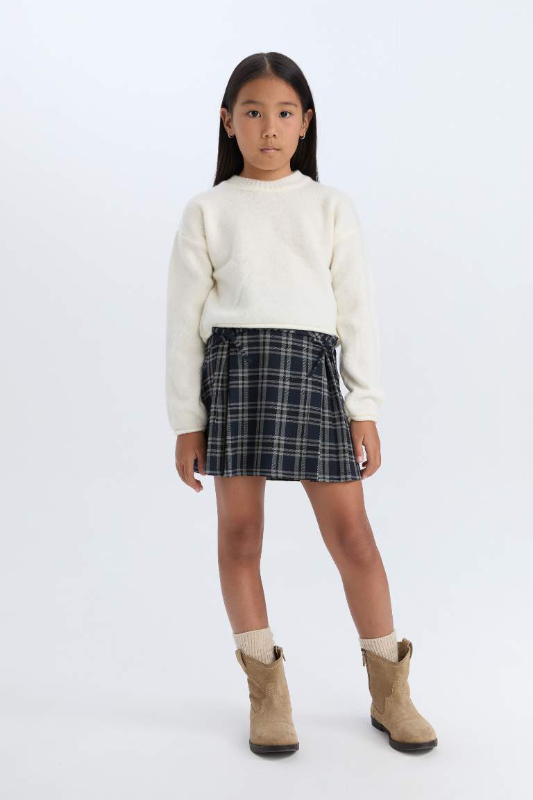 Girl Plaid Pleated Skirt