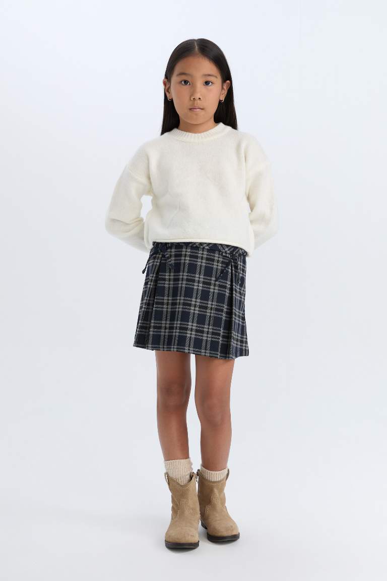 Girl Plaid Pleated Skirt