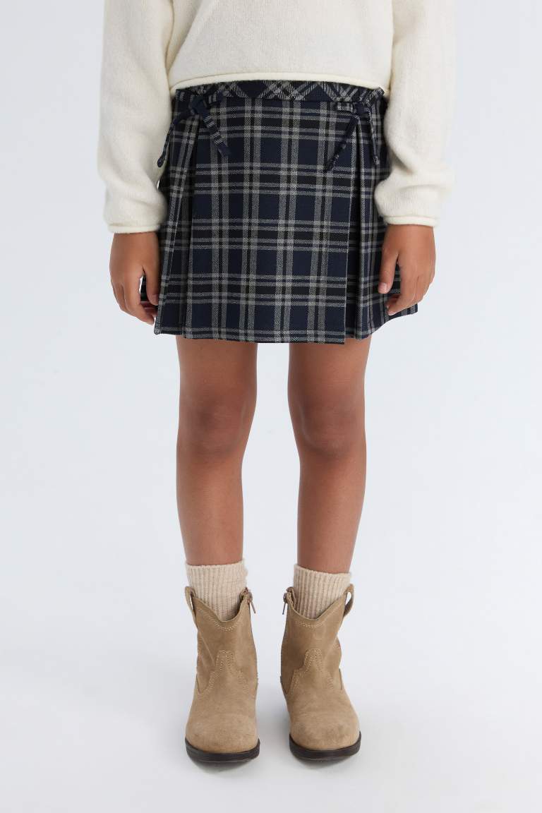 Girl Plaid Pleated Skirt