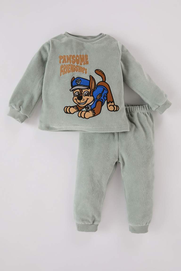 Boy Baby Paw Patrol Velour Top Bottom 2 Piece Pajama Set