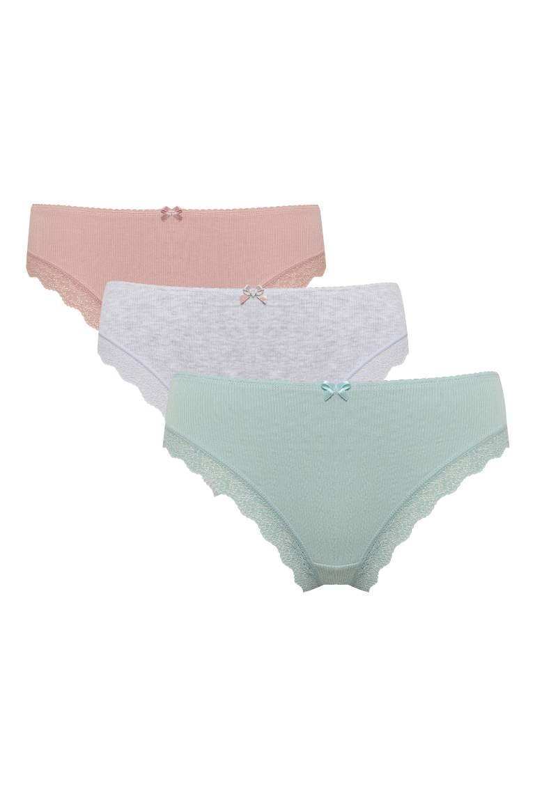 Fall in Love Lace Detailed Ribana 3 Piece Slip Panties