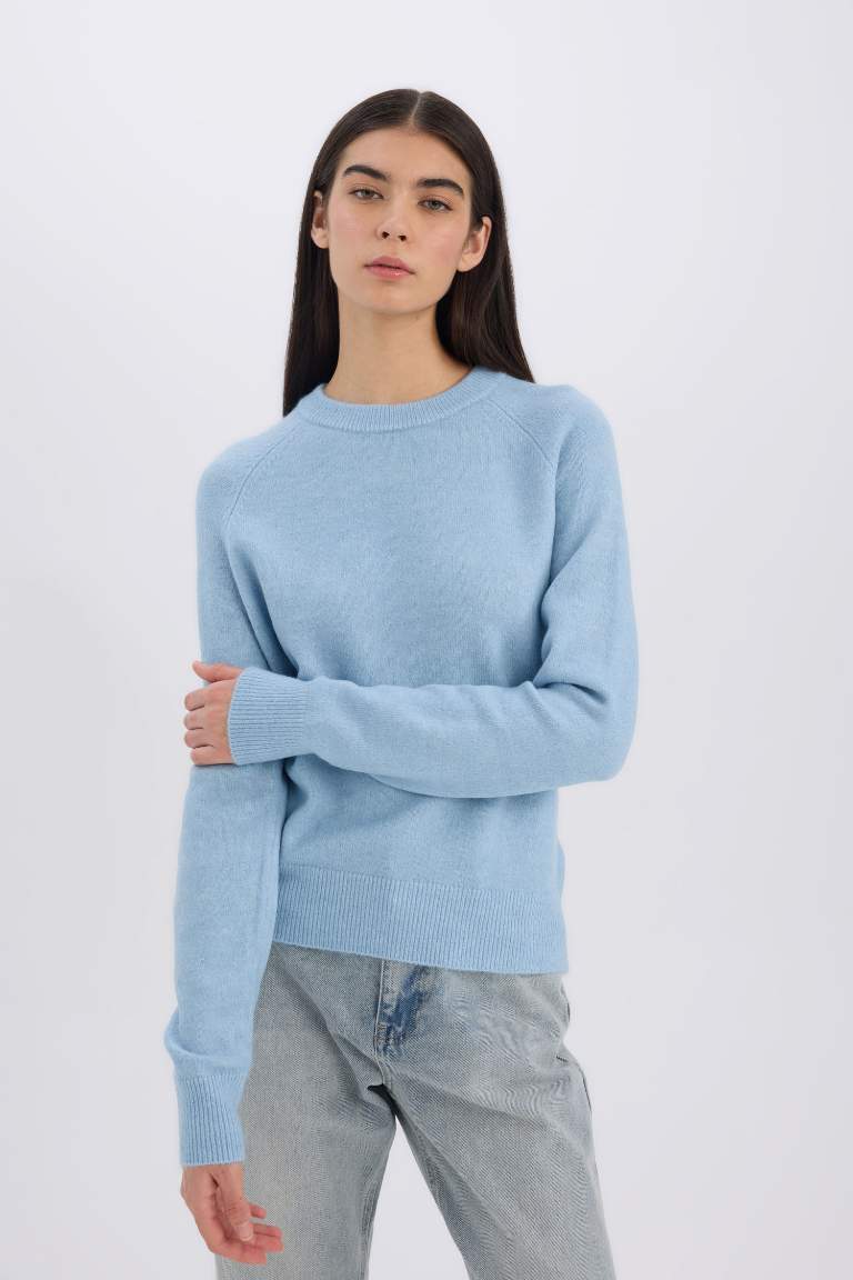 Pull tricot doux à col rond Coupe régulière