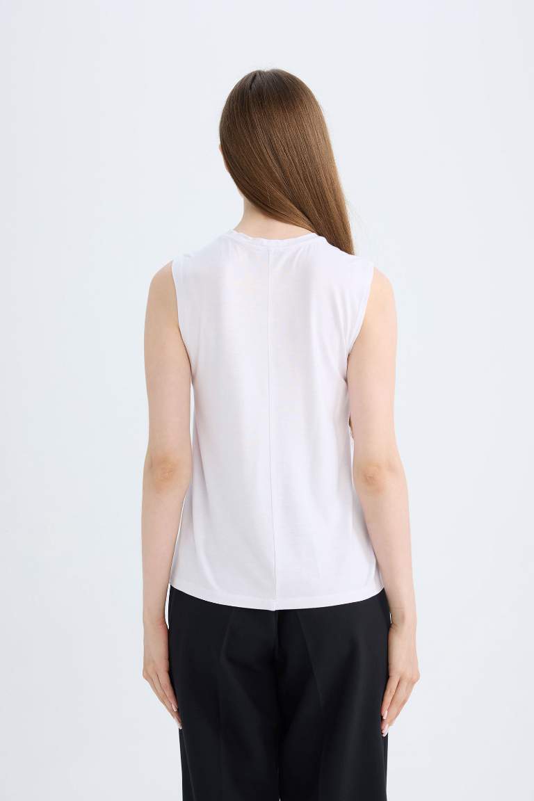 Relax Fit Sleeveless Basic T-Shirt Tunic