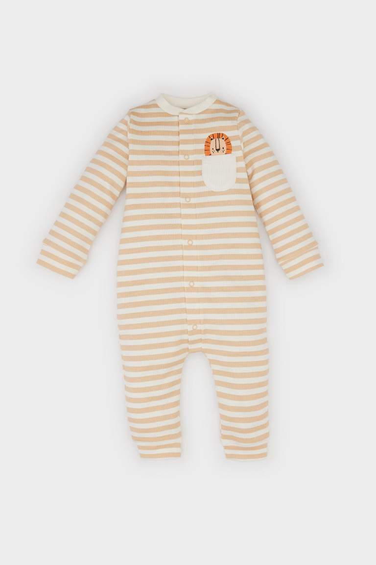 Boy Baby Newborn Striped Ribbed Camisole Jumpsuit