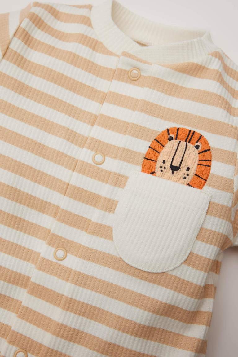 Boy Baby Newborn Striped Ribbed Camisole Jumpsuit