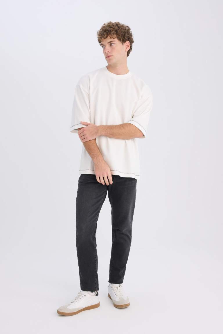 Slim Tapered Fit Dar Kalıp Normal Bel Daralan Paça Jean Pantolon