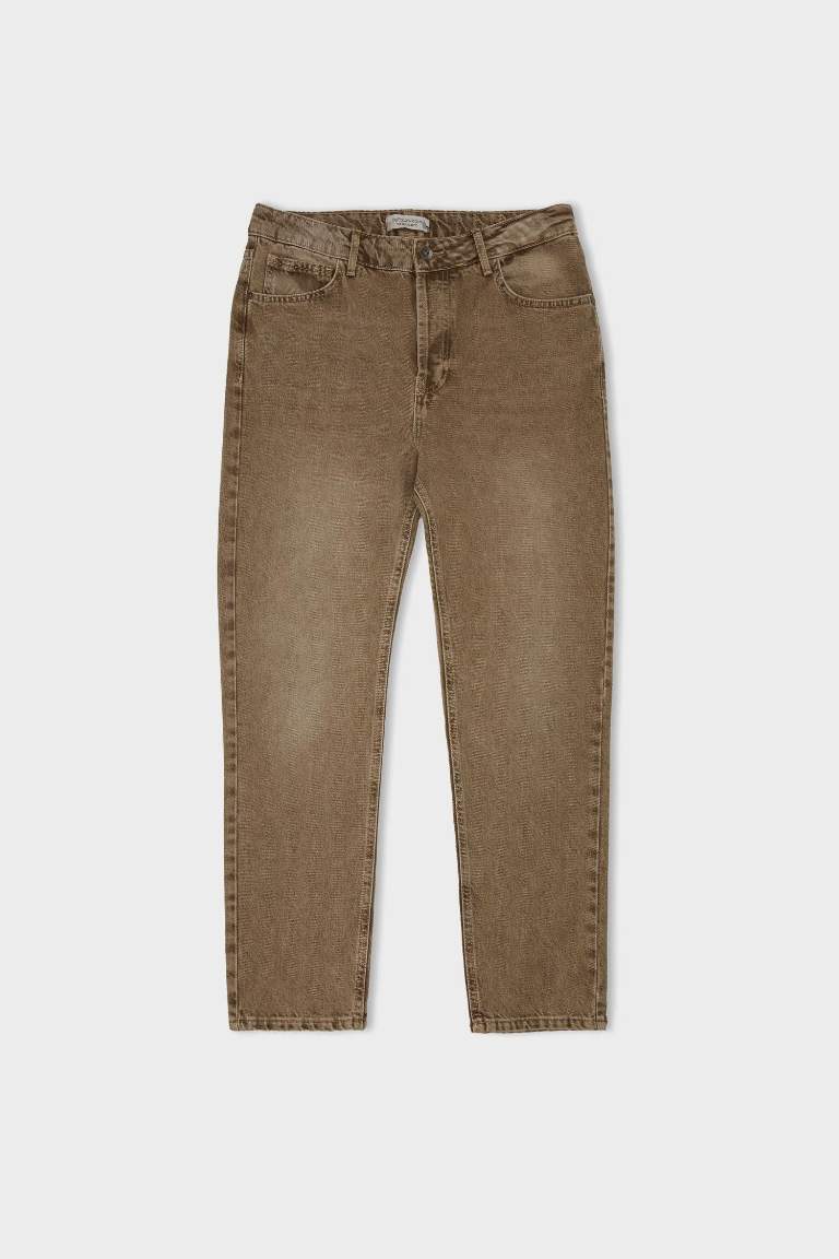 Pantalon Jean à Coupe Slim à effet délavé Style des Années 90