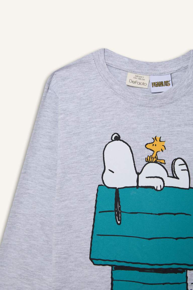 Erkek Çocuk Snoopy Pijama Takımı Uzun Kollu Üst Uzun Alt