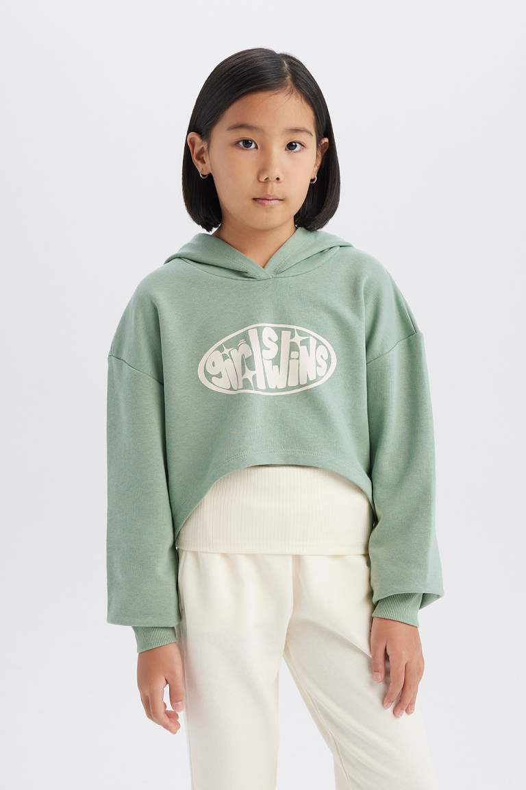 Ensemble de sweatshirt court imprimé et débardeur pour fille