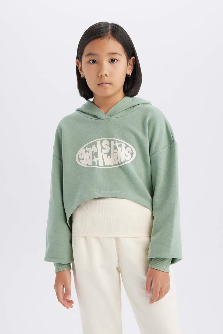 Ensemble de sweatshirt court imprimé et débardeur pour fille