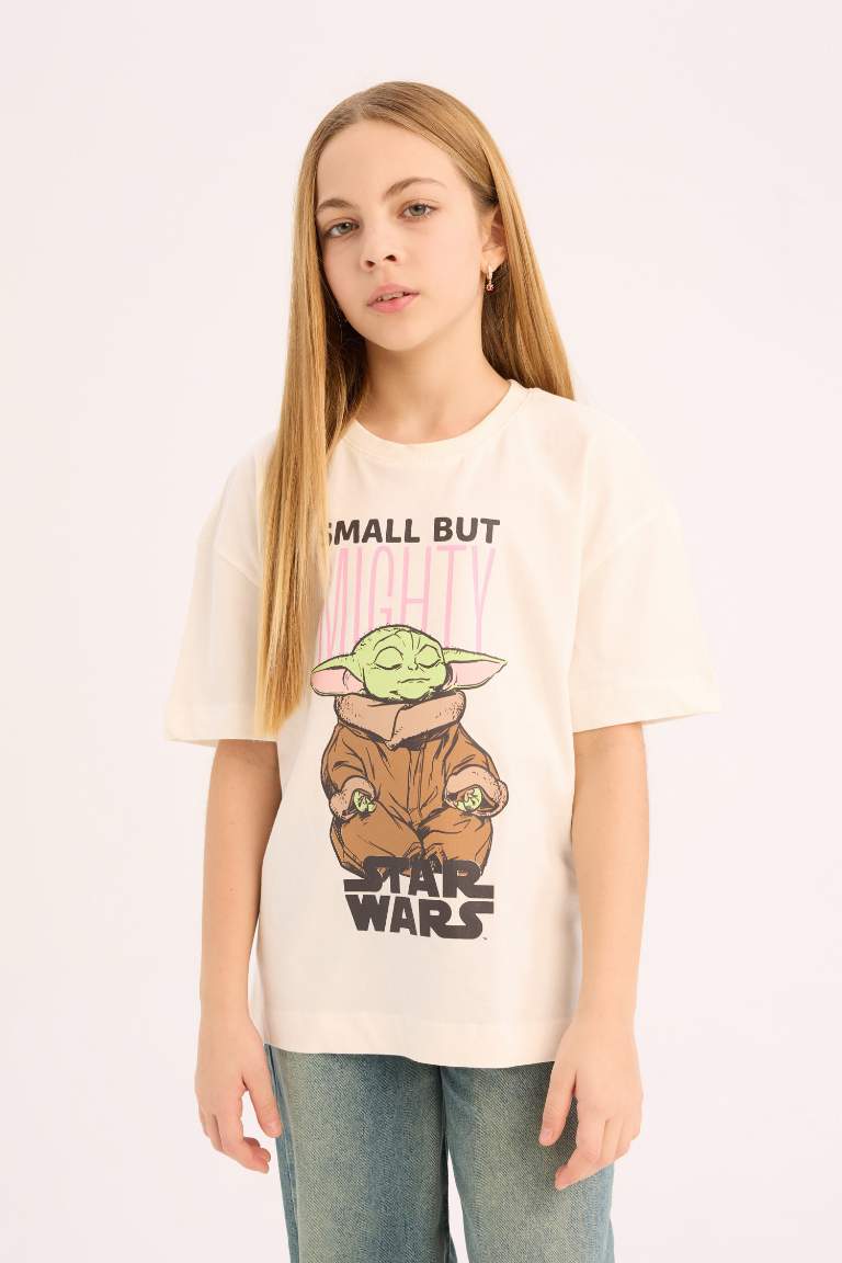 T-shirt oversize imprimé Star Wars à col rond pour fille