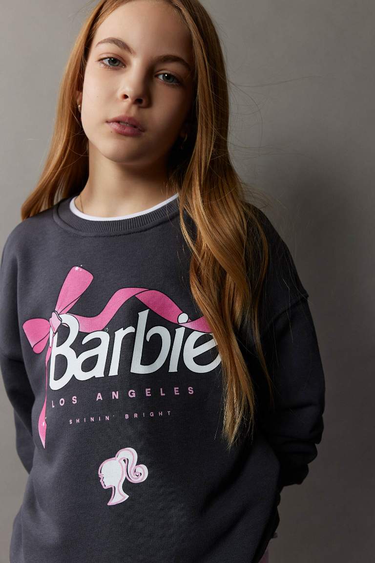 Girl Barbie Relax Fit Crew Neck Sweatshirt