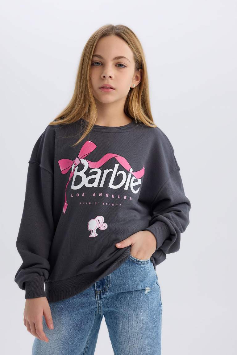 Girl Barbie Relax Fit Crew Neck Sweatshirt