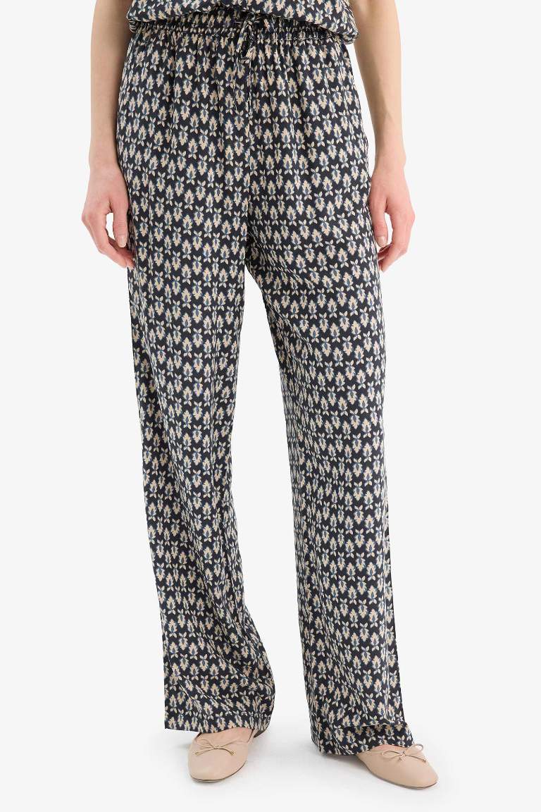 Regular Fit Desenli Cepli Düz Paça Pantolon