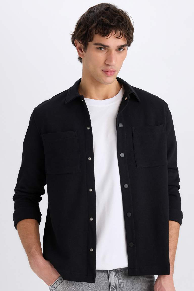 Chemise veste à boutons pression Coupe régulière