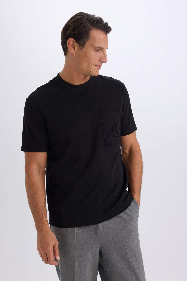 Regular Fit Crew Neck Short Sleeve Heavy Fabric T-Shirt