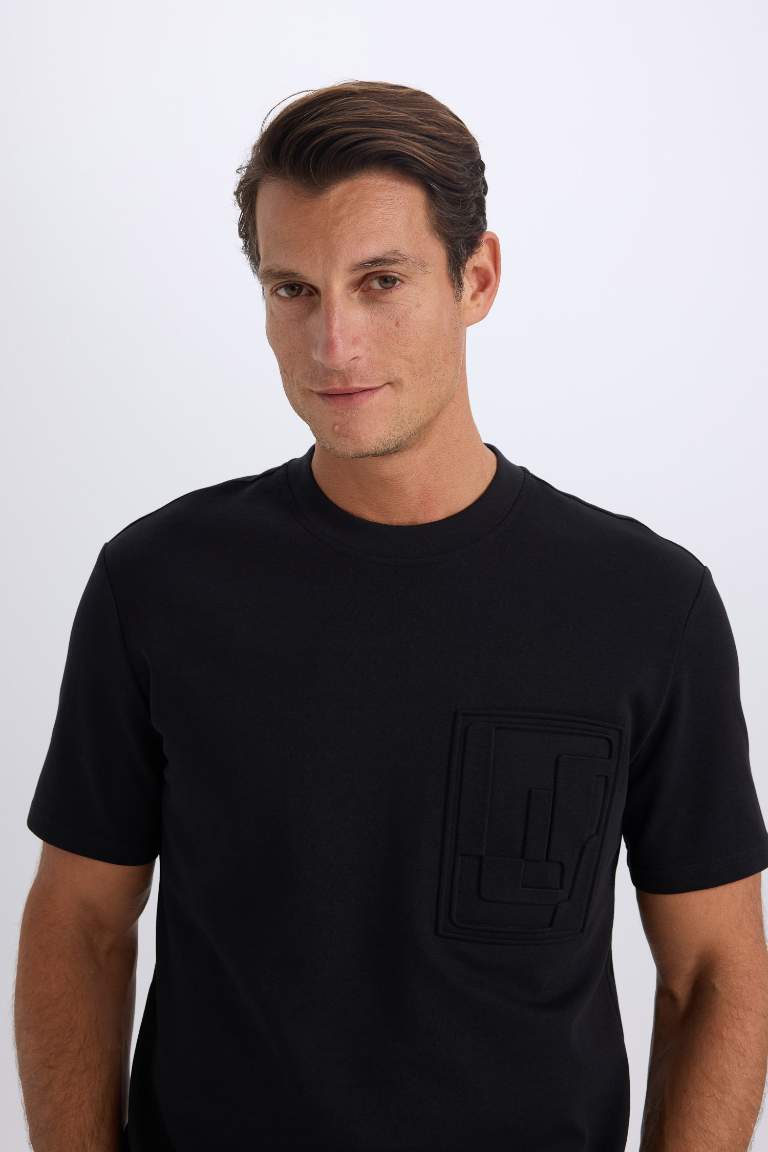 Regular Fit Crew Neck Short Sleeve Heavy Fabric T-Shirt