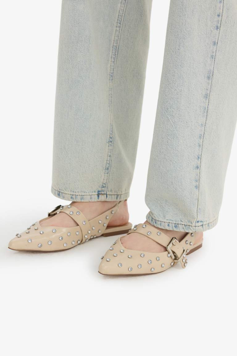 Woman Faux Leather Ballerina Flat Shoes