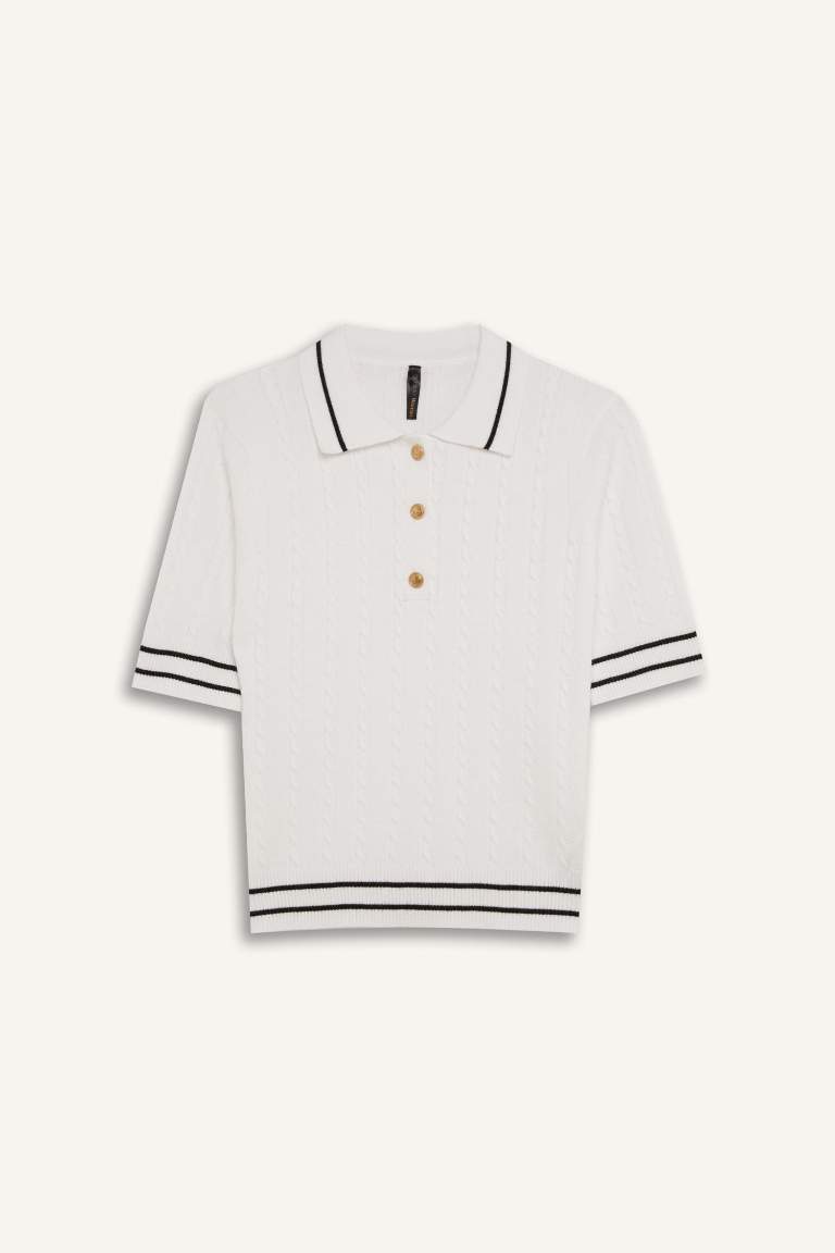 Regular Fit Polo Collar Pullover