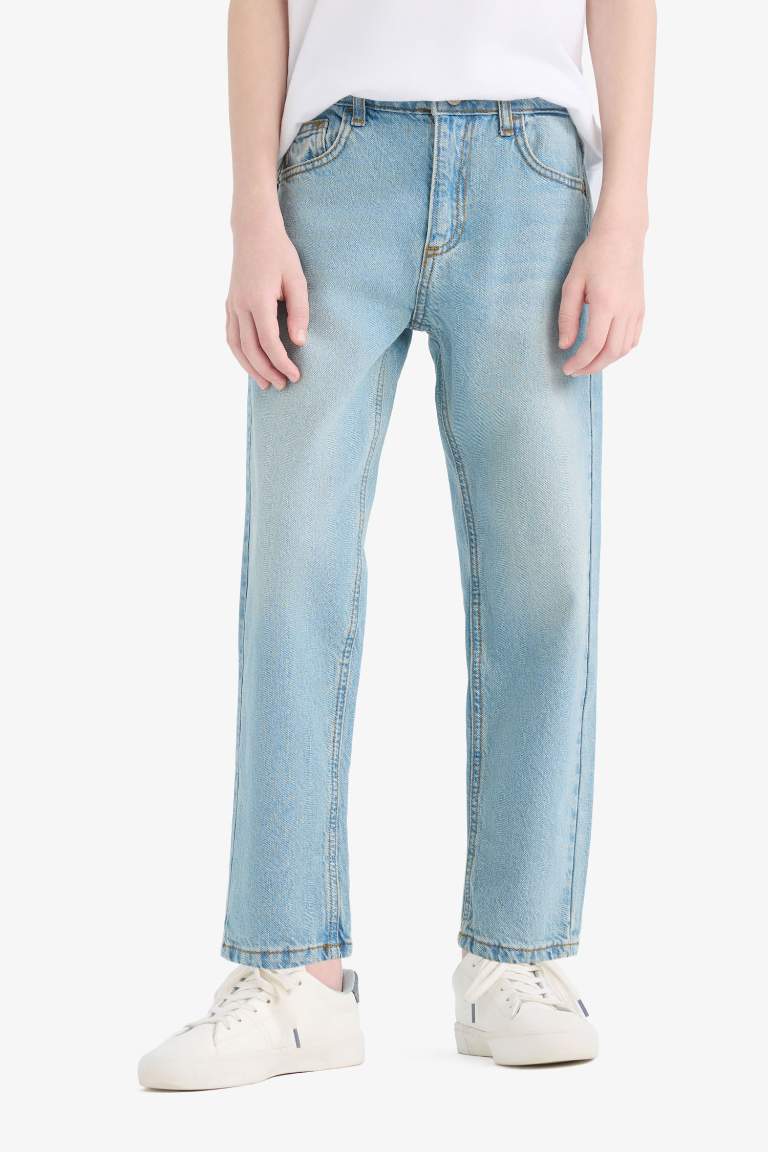 Erkek Çocuk Straight Fit Düz Paça Jean Pantolon