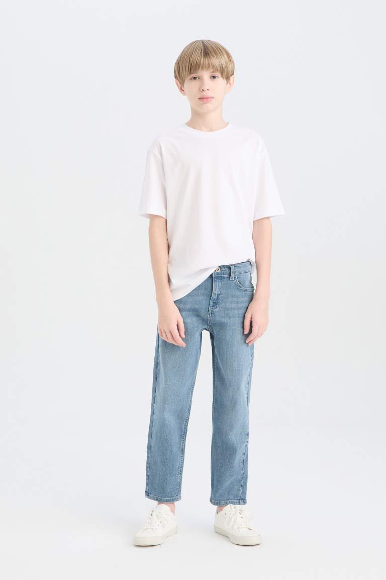 Pantalon Jean droit basique pour garçon