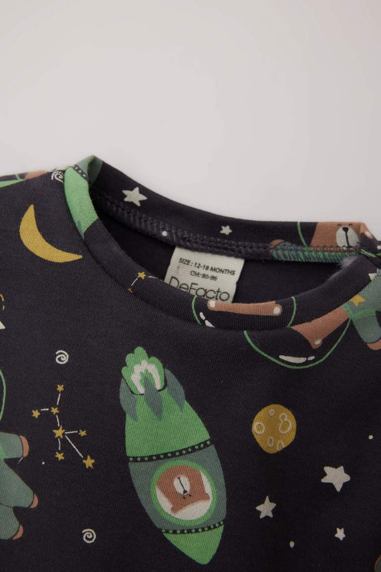 Baby Boy Space Printed Long Sleeve 2 Piece Pajama Set