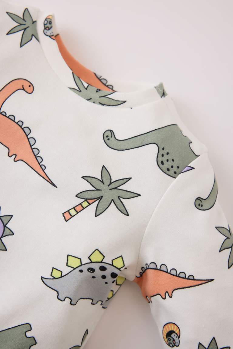 Baby Boy Dinosaur Printed Top Bottom 2 Piece Pajama Set