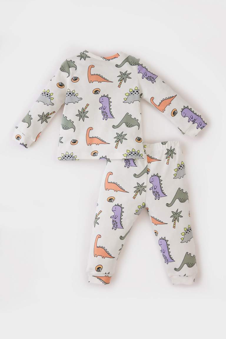 Baby Boy Dinosaur Printed Top Bottom 2 Piece Pajama Set