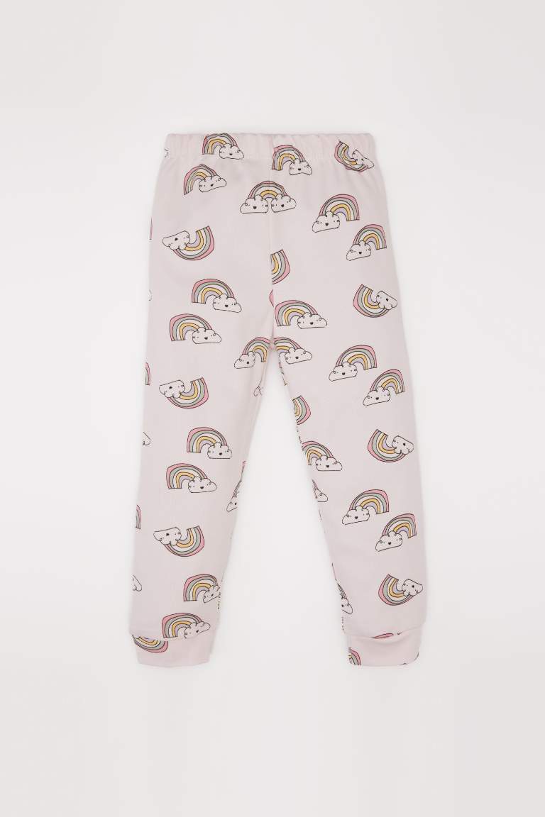 Baby Girl Rainbow Printed Top Bottom 2 Piece Pajama Set