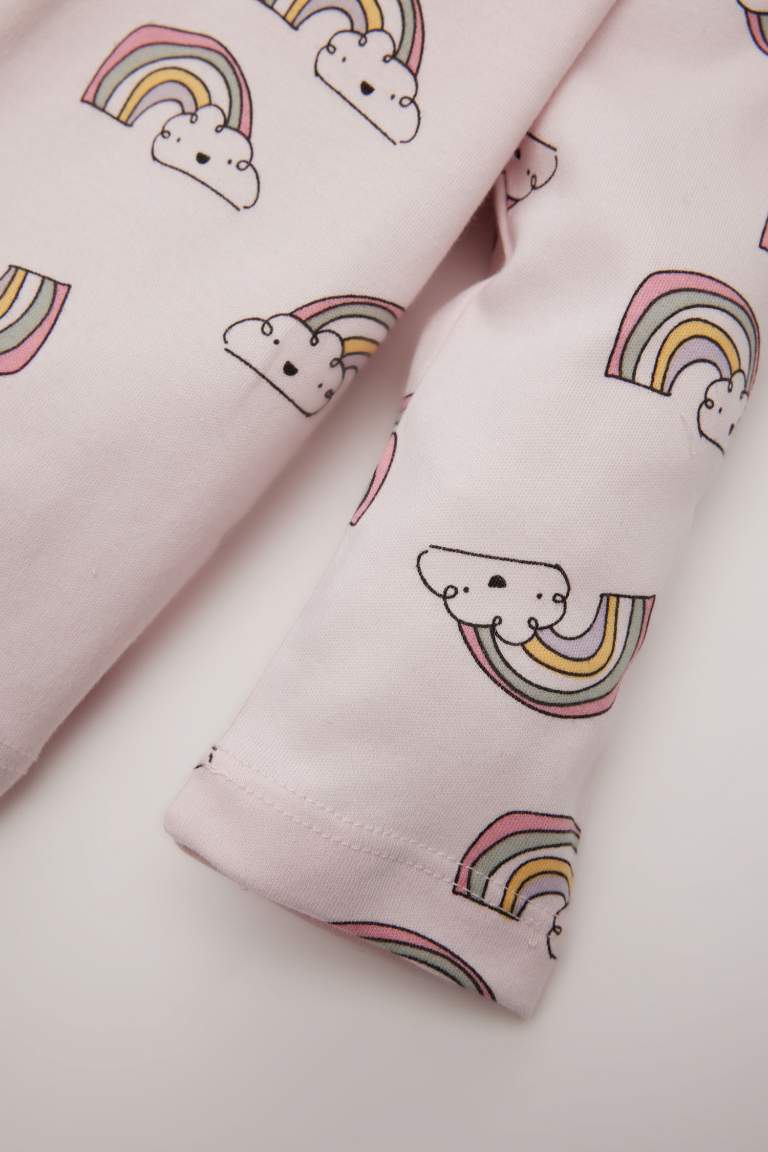 Baby Girl Rainbow Printed Top Bottom 2 Piece Pajama Set