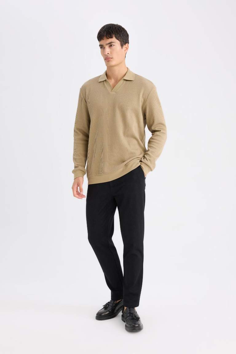 Tailored Regular Fit Normal Kesim Kumaş Pantolon Basic Düz Cepli
