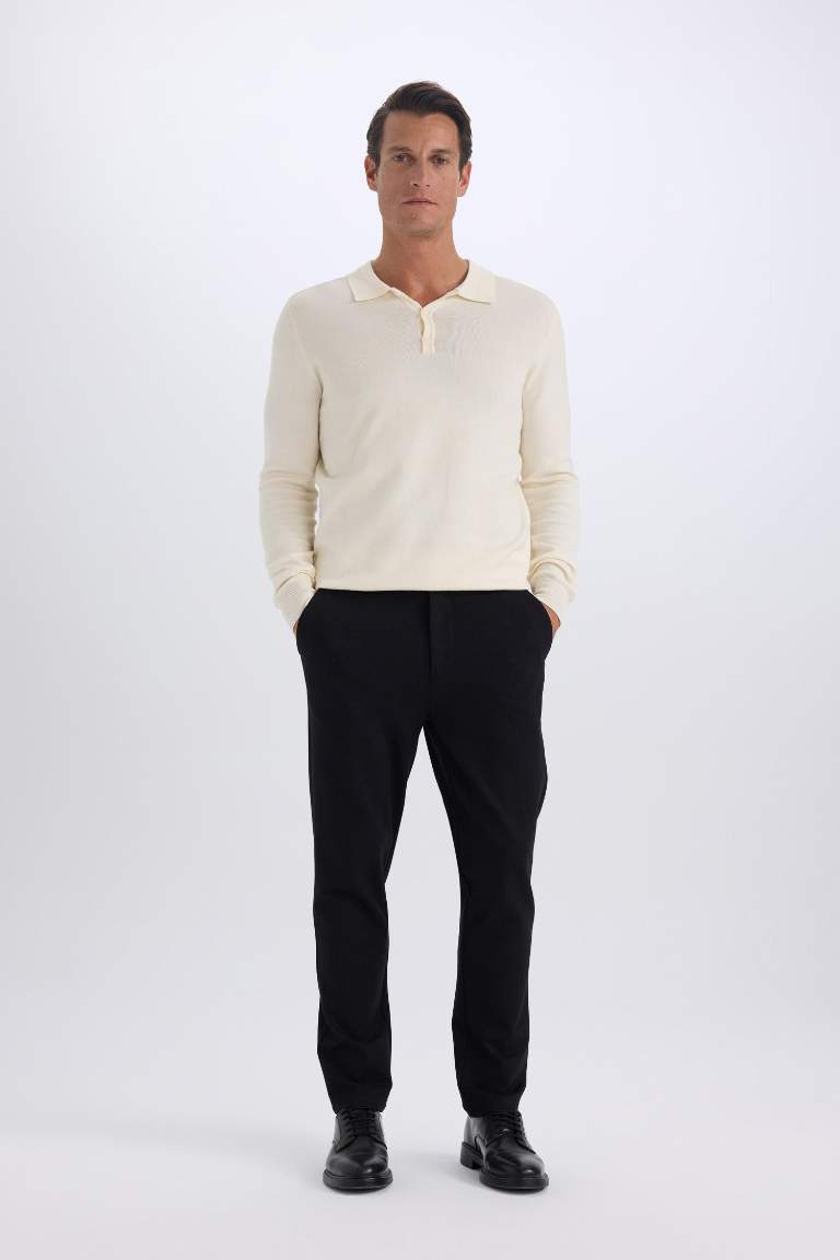 Tailored Regular Fit Normal Kesim Kumaş Pantolon Basic Düz Cepli