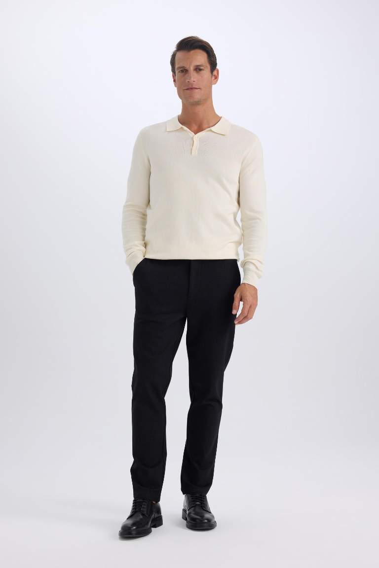 Tailored Regular Fit Normal Kesim Kumaş Pantolon Basic Düz Cepli