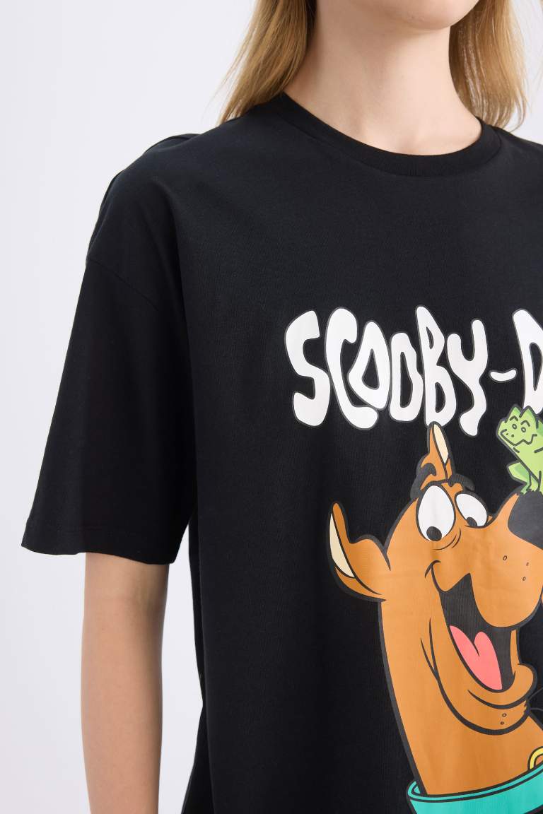 T-shirt oversize imprimé Scooby Doo à col rond