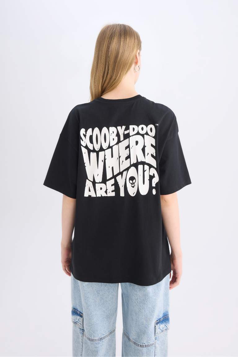 Scooby Doo Oversize Fit Crew Neck Back Printed T-Shirt