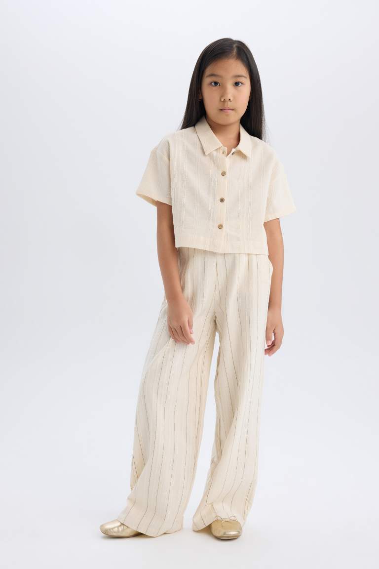 Girl Wide Leg Cotton Pants