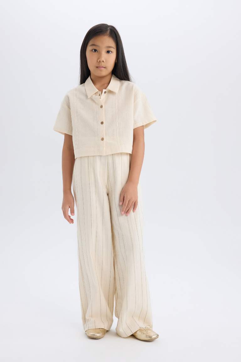 Girl Wide Leg Cotton Pants