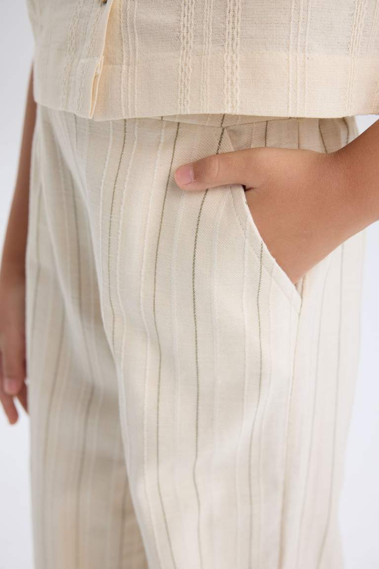 Pantalon en coton à jambes larges pour fille