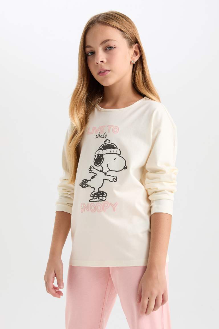 Girl Snoopy Top Bottom 2 Piece Pajama Set