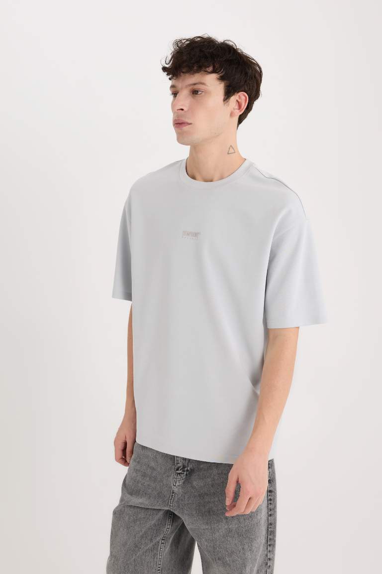 Boxy Fit Crew Neck Printed T-Shirt